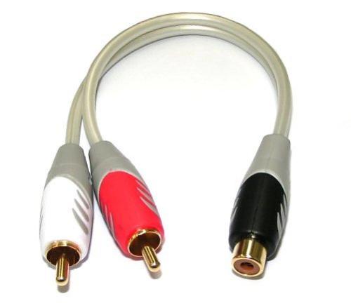 1RCA Jack to 2RCA Plug Short Cable 20cm